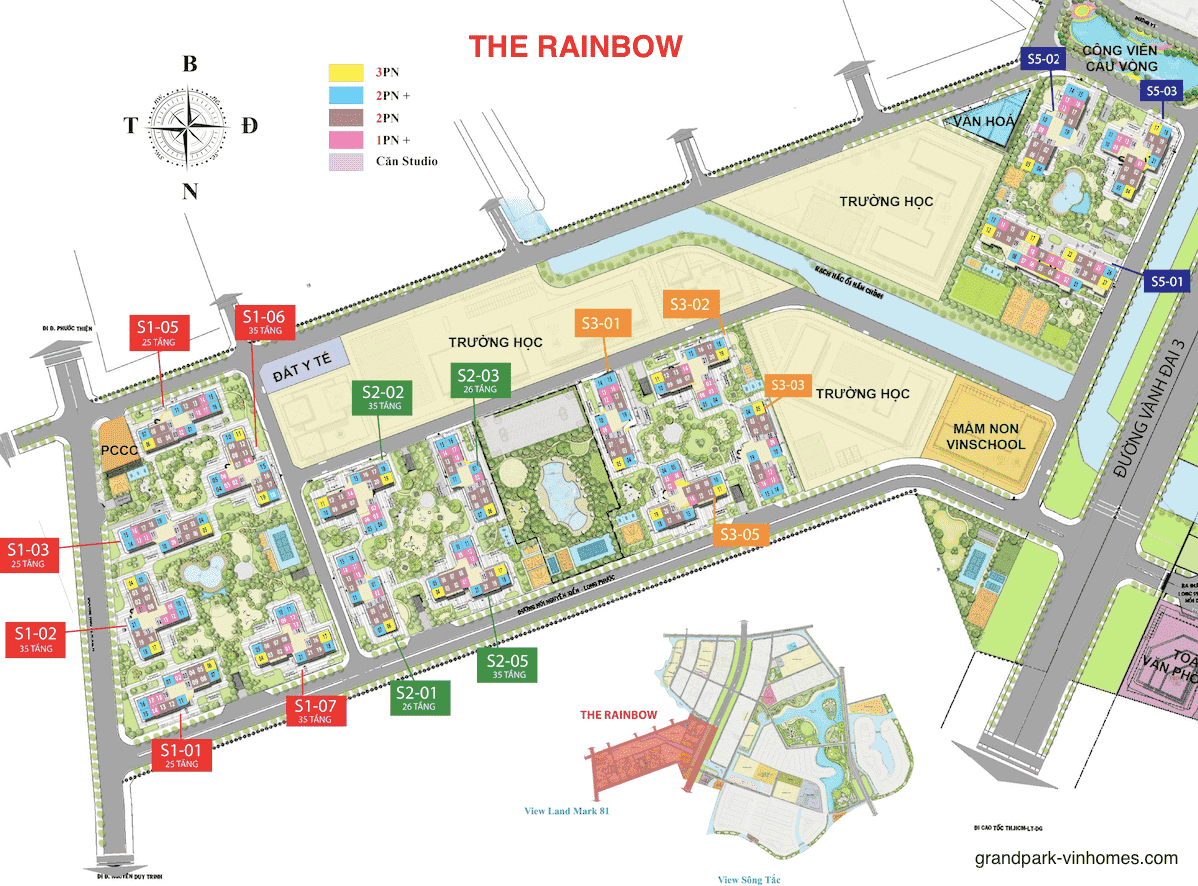 Phân khu The Rainbow Vinhomes Grand Park